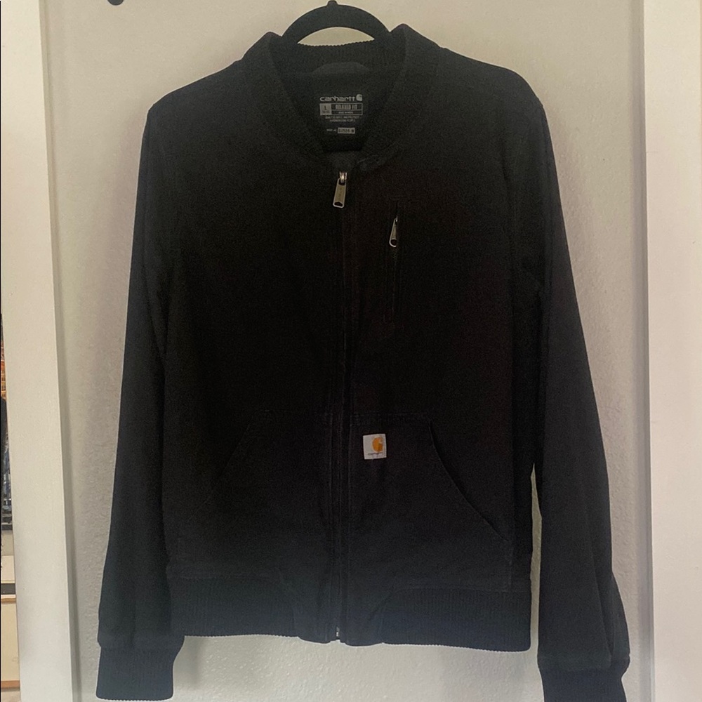 Carhartt Black Zip-Up bomber Jacket large